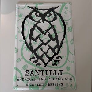 Night Shift Brewing Santilli IPA Metal Tin Sign Bar Decor